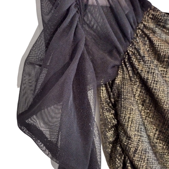 GG Glamour Ruched Metallic Dress Made in USA - Picture 3 of 6